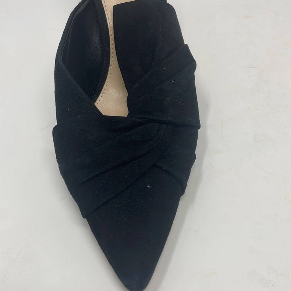 Vince Camuto Black Faux Suede Mule Heels Size 11 - Picture 13 of 13